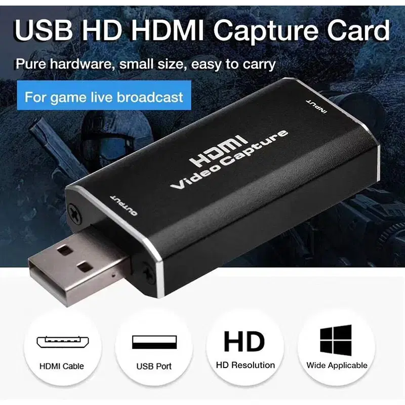 외장형 USB2.0 비디오 HDMI 캡처보드 블랙