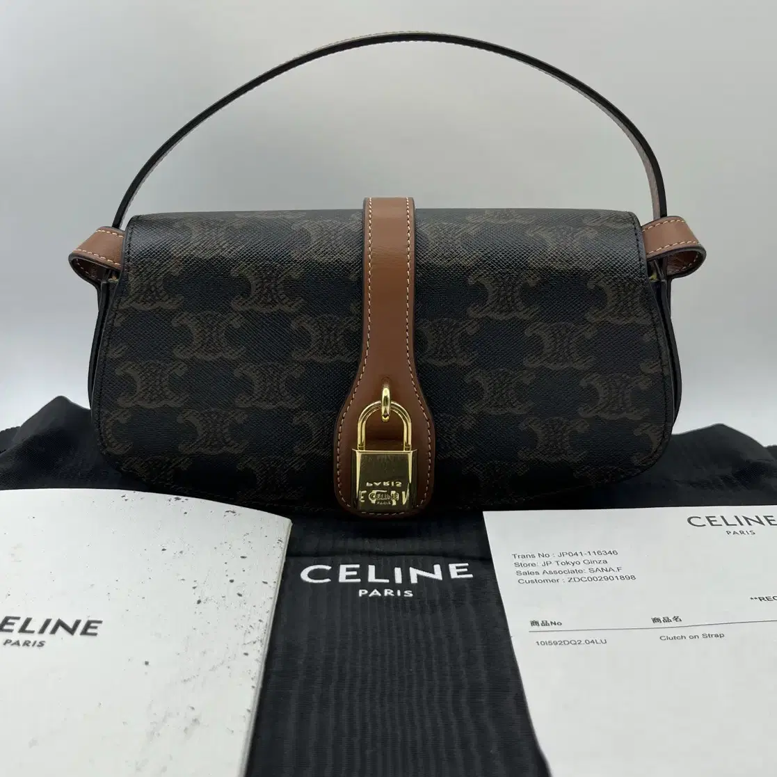 [새상품급]셀린느 타부 스트랩 클러치 트리옹프 캔버스 celine