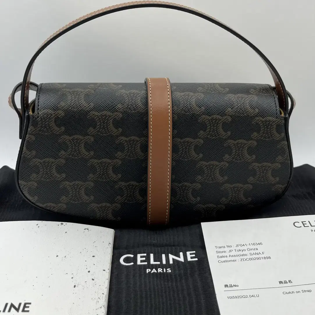 [새상품급]셀린느 타부 스트랩 클러치 트리옹프 캔버스 celine