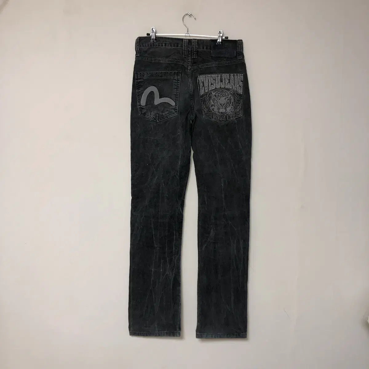 Vintage EVISU JEANS black denim pt  허리