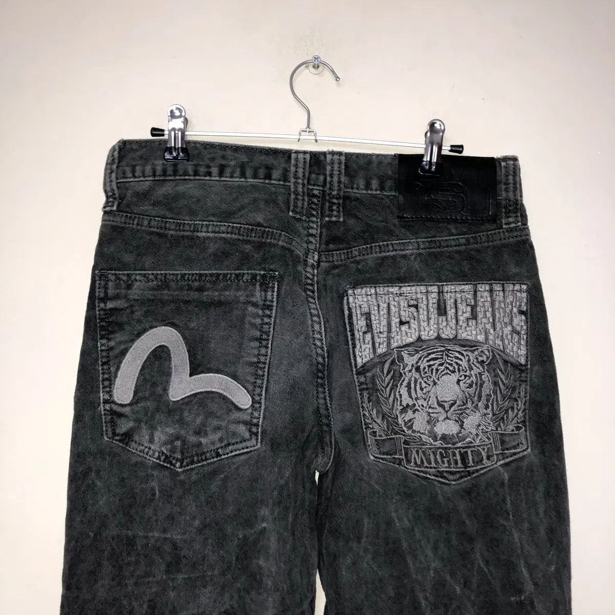 Vintage EVISU JEANS black denim pt  허리