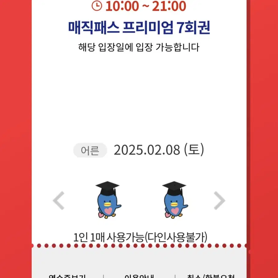 2월 8일 (토) 롯데월드 매직패스 7회권