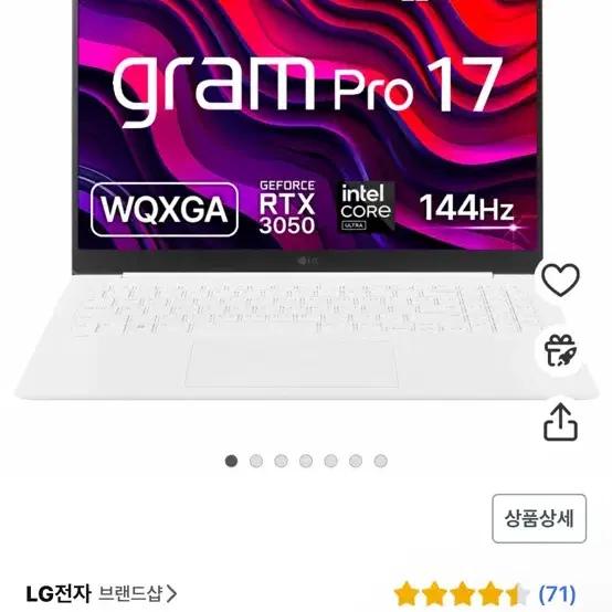 lg그램프로 17인치 rtx3050