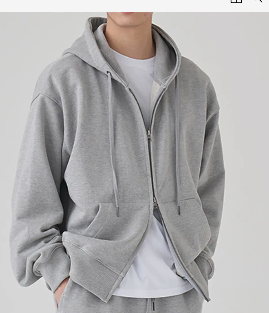 TOPI 2WAY Sweat Hoodie (MELANGE GREY) L size