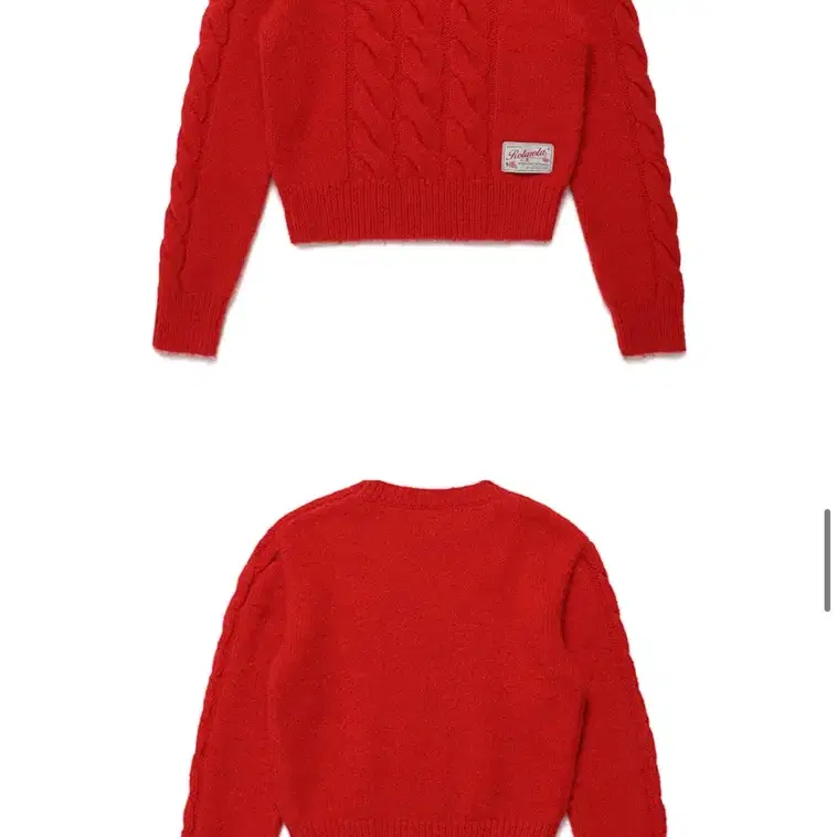 로라로라 니트 ROUND CABLE KNIT RED