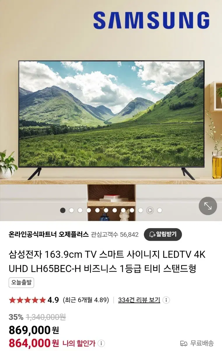 삼성 65 인치 TV