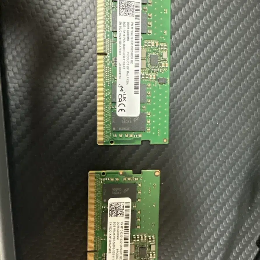 마이크론 노트북 램 ddr5-5600 8gb 2개