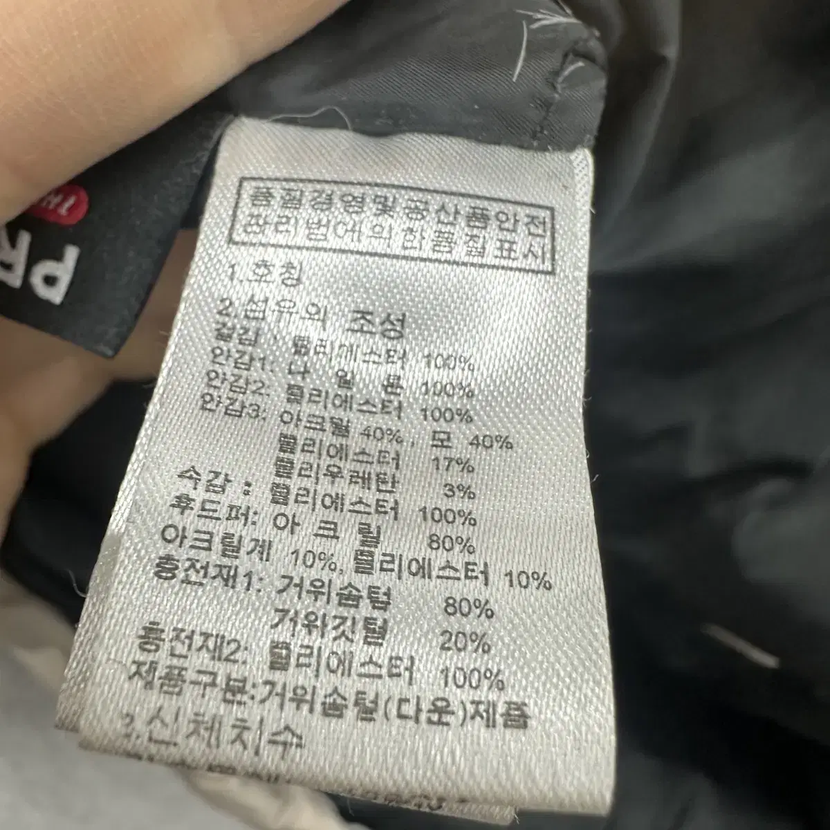 100 노스페이스 남자 구스다운 패딩