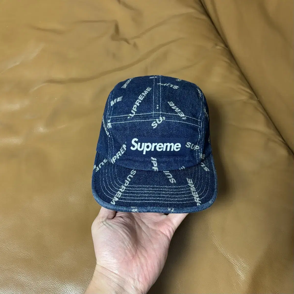 Supreme 슈프림 데님 캠프캡 모자 (Jacquard Denim)