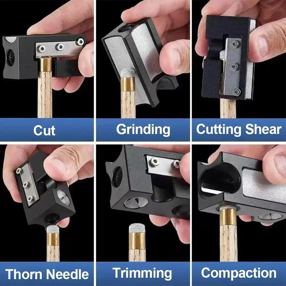 당구 큐 가죽 헤드 수리 손질 도구 다기능 연마 청소 장비