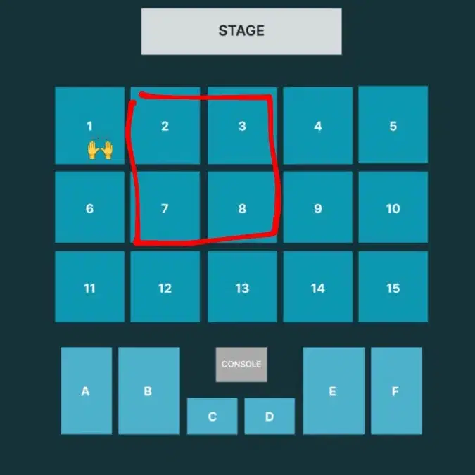 데이식스 대전콘 막콘 자리 교환 1구역-> 2,3,7,8구역