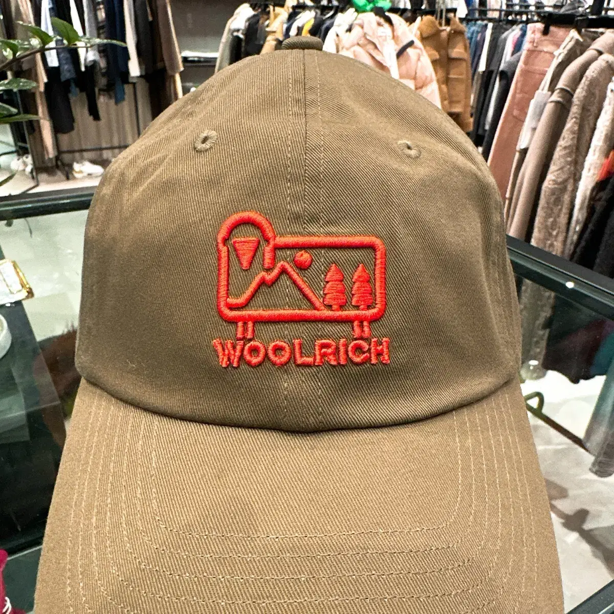 (정품/새상품) WOOLRICH 울리치 남성 카키 로고 볼캡 70%