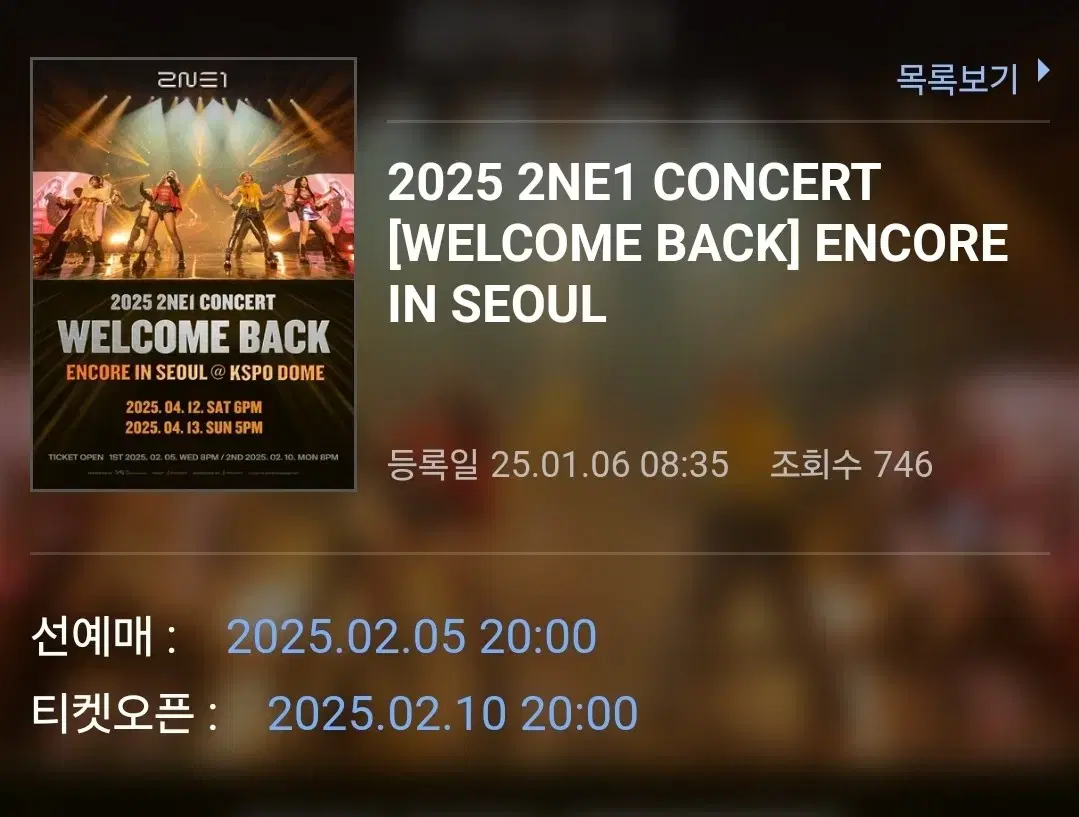 2ne1 콘서트 취켓팅