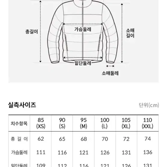 노스페이스 화이트라벨 웨이브 라이트 온볼 자켓 100 L