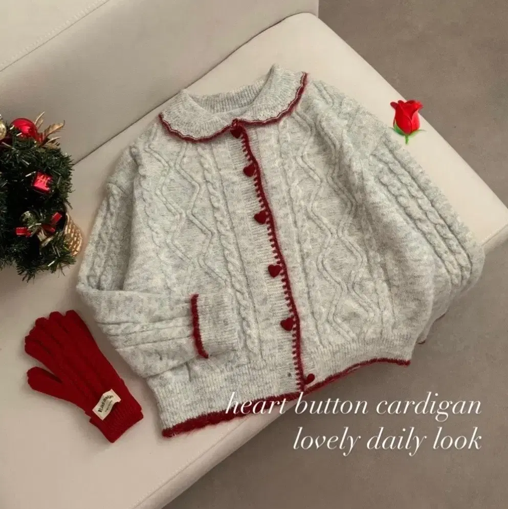 Ablee Heart Button Winter Knit