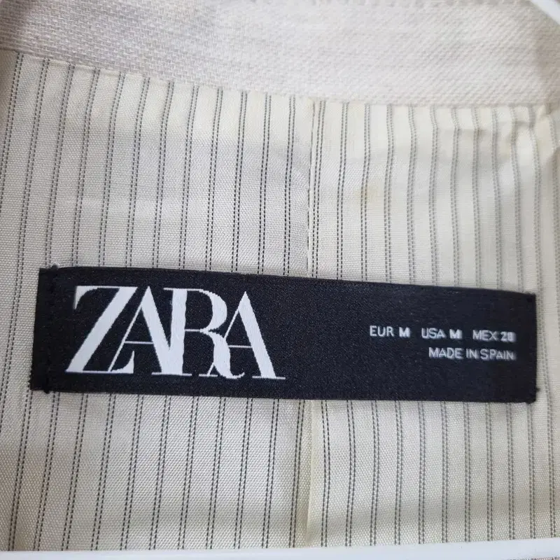 F5877 ZARA 여M 베이지 린넨혼방 루즈 자켓/더크