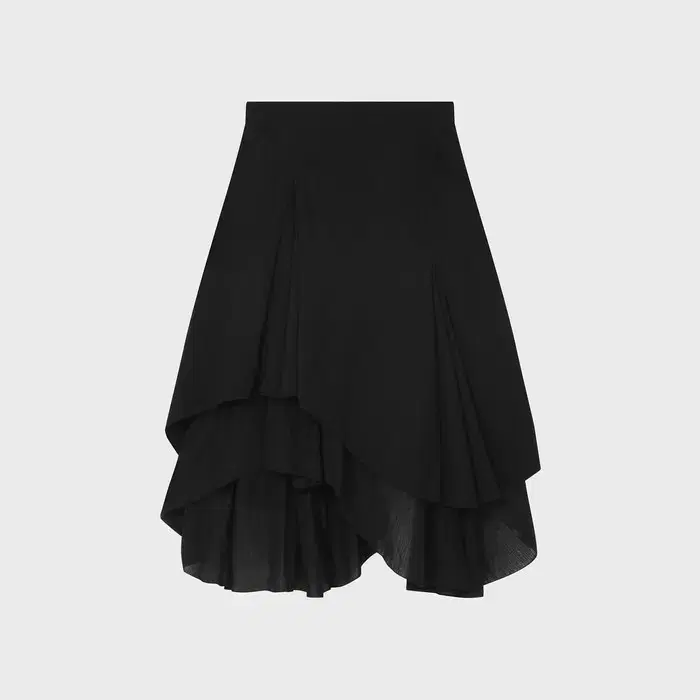 미세키서울 Unbalanced layered skirt BLACK