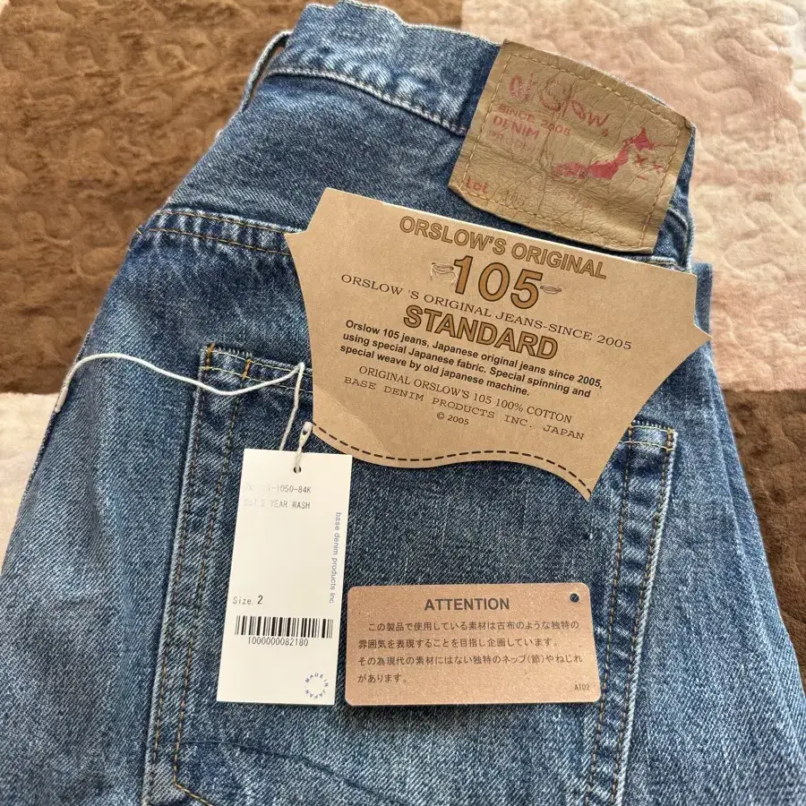 오어슬로우 orslow 105 2year wash 2size