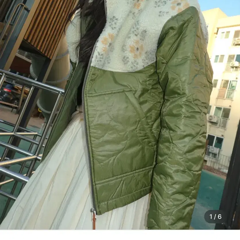 프리터 플리스 후리스 Quilted Fleece Jacket Flower