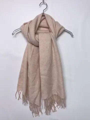 NINA RICCI 구제 의류 헤링본 캐시미어 프린지 대형 스톨