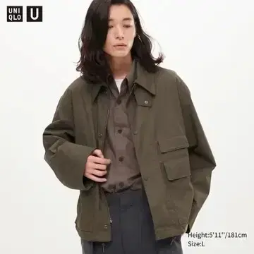 유니클로U 유틸리티 쇼트 블루종 (OLIVE) XL