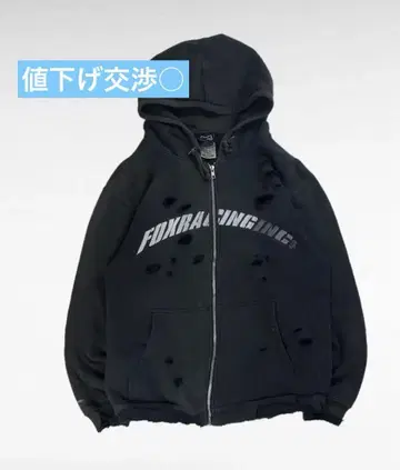 90 ~00년대 폭스 레이싱 리메이크 지퍼 후드 집업 후드티 그런지
