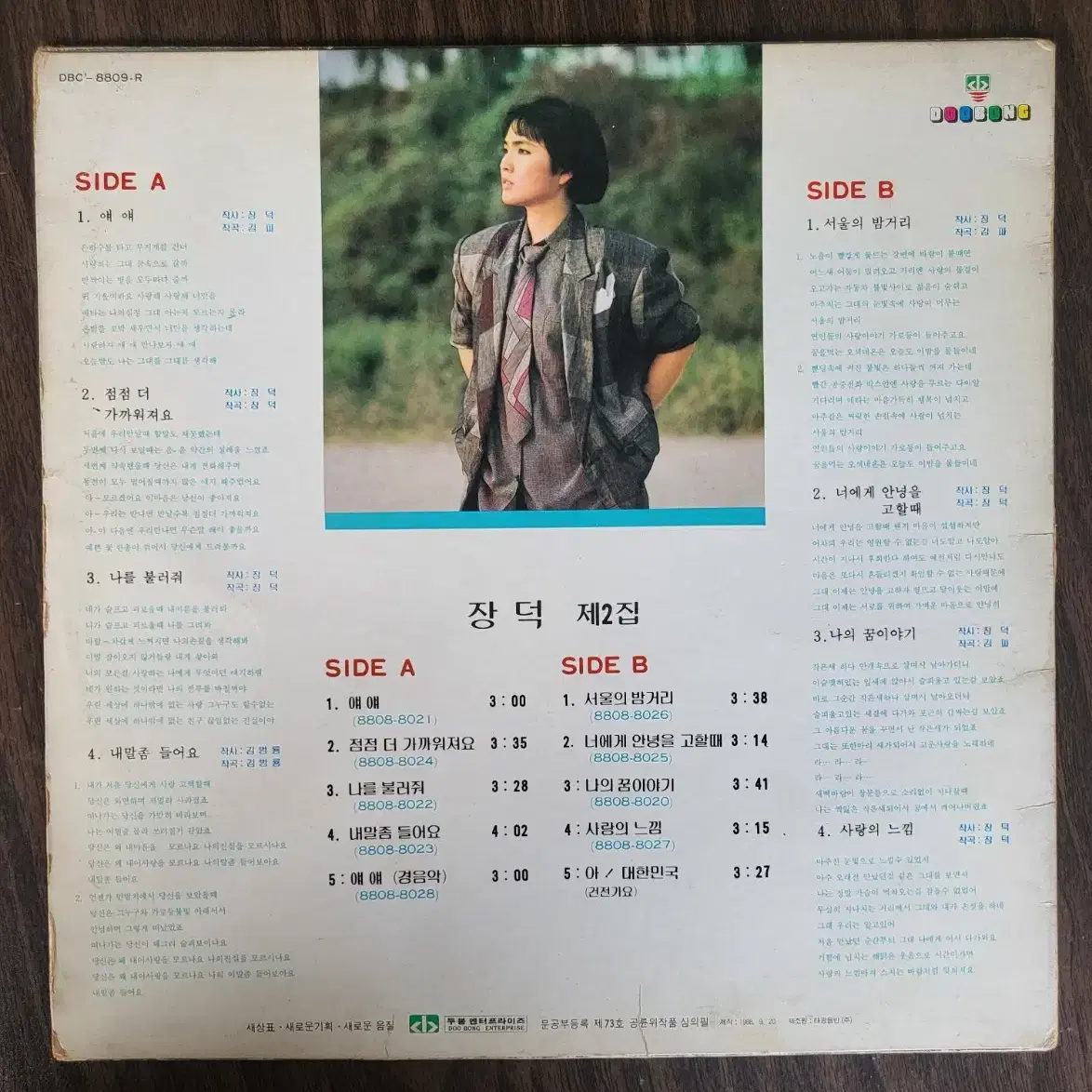 LP 장덕2집  1988   (장덕 작사.작곡집)