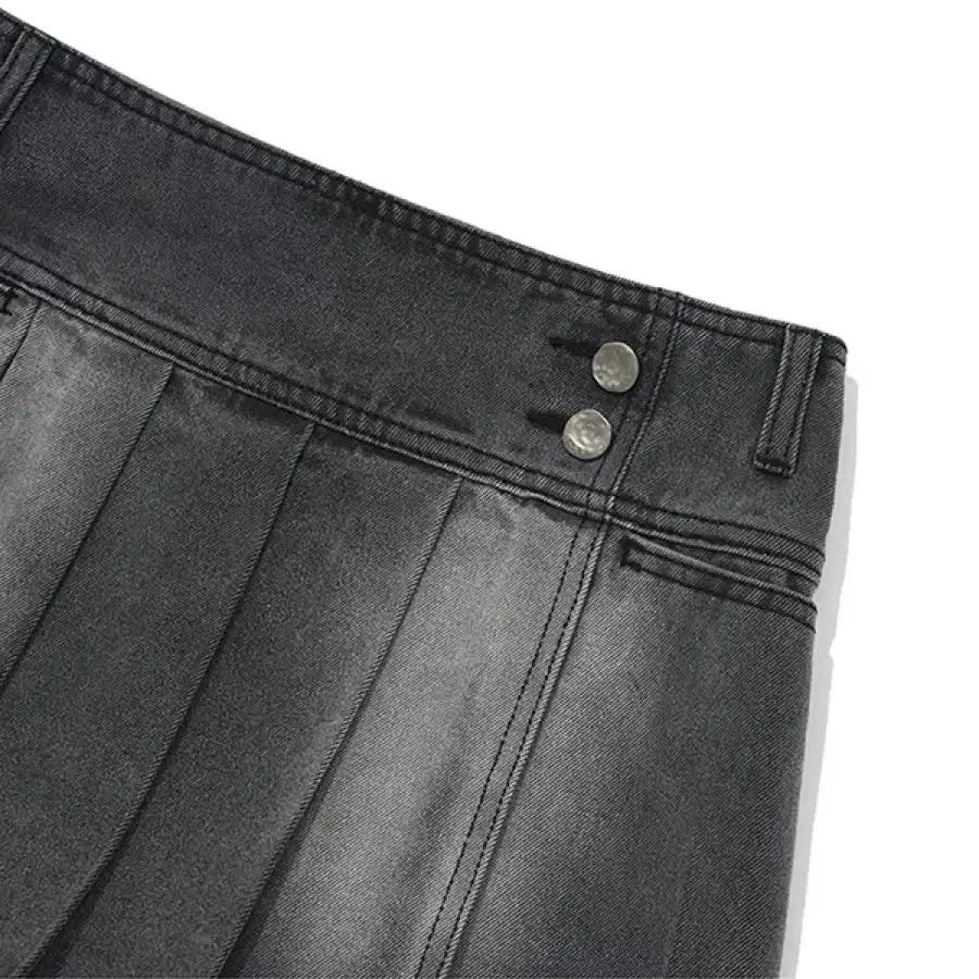 키르시 LOW-WAIST DENIM PLEATS SKIRT