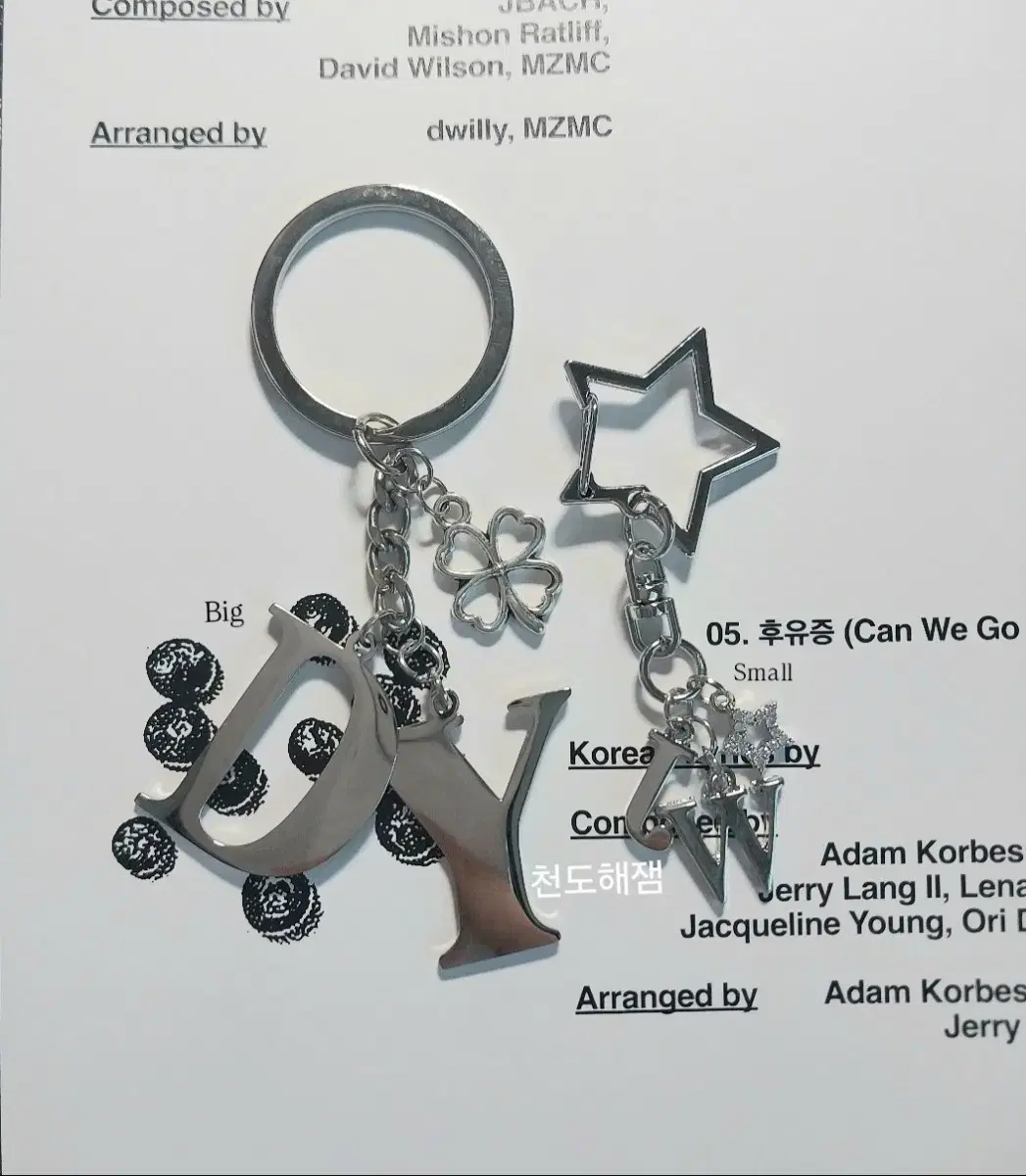 Available for all fandoms) Silver Surgical Initials keyring Custom-made