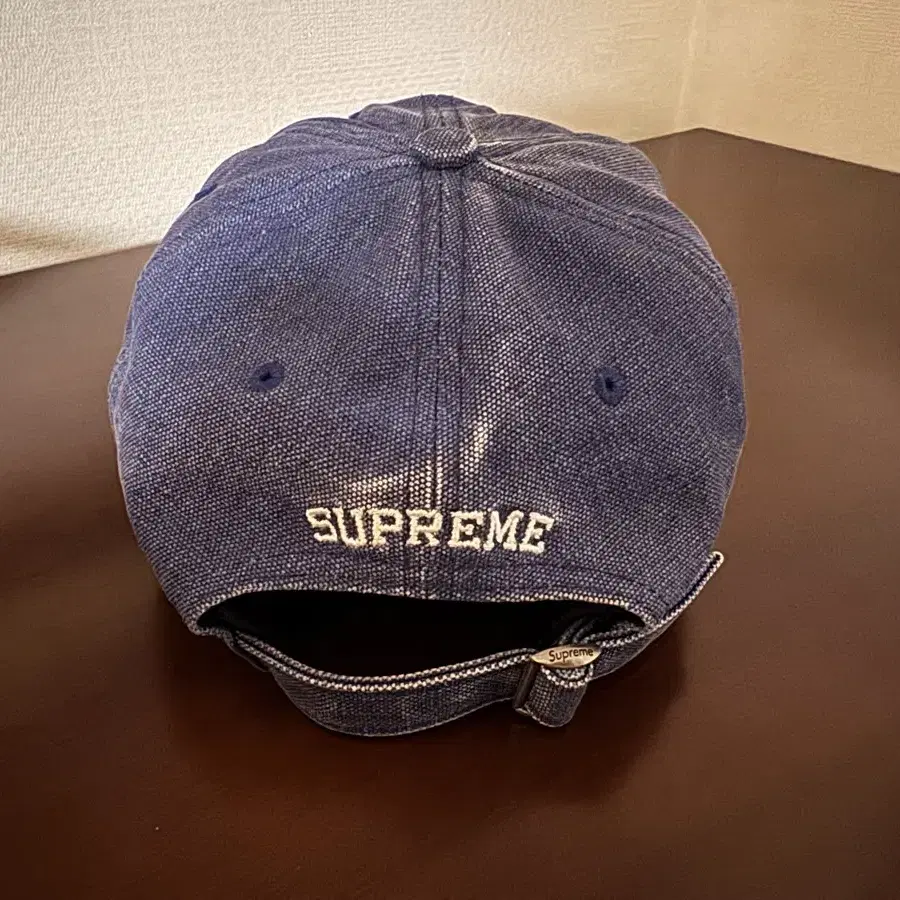 Supreme S 로고 캔버스 네이비 볼캡