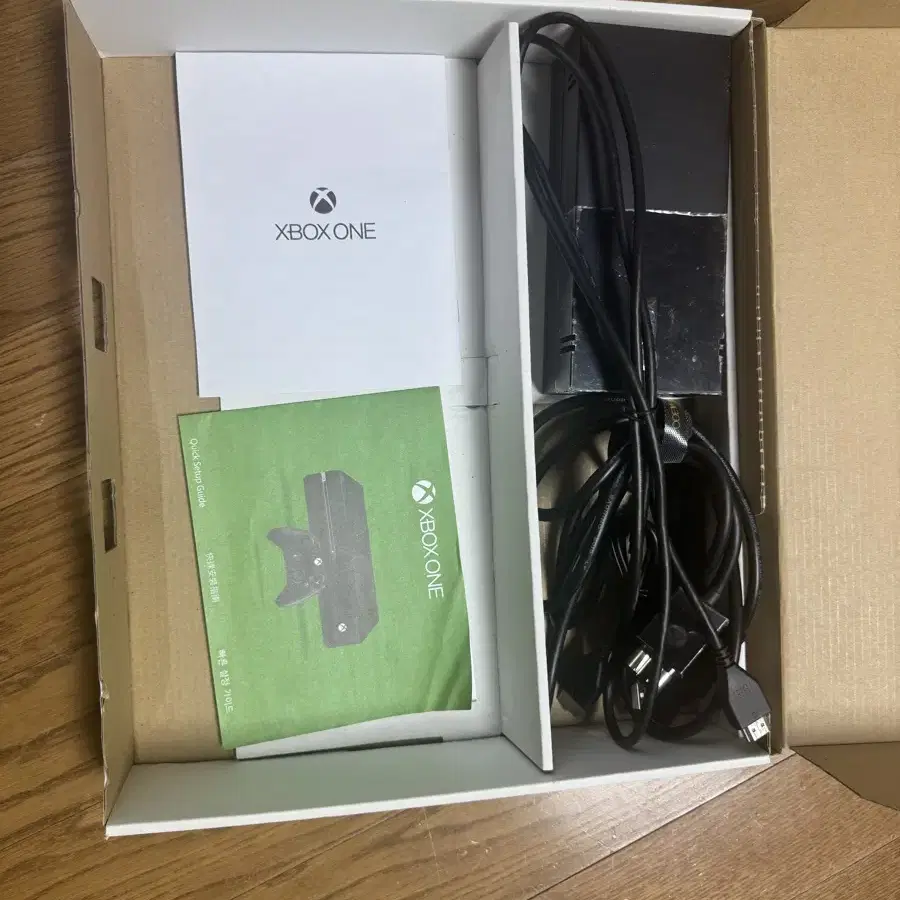 xbox one 500gb 본체, 전원어댑터 및 케이블, 박스