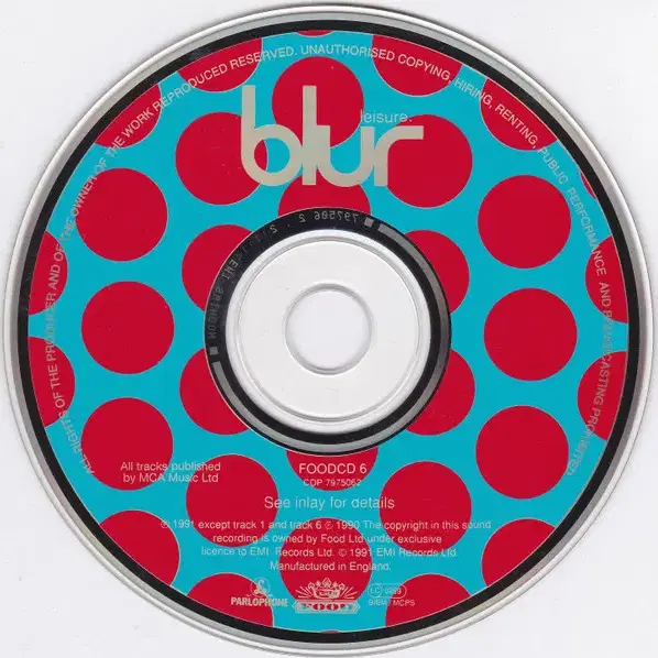 Blur - Leisure (CD) 영국반 초판 NM-