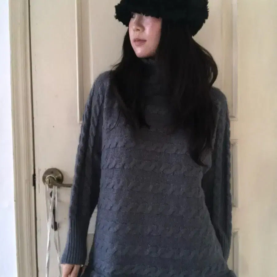 vintage black fur hunting cap