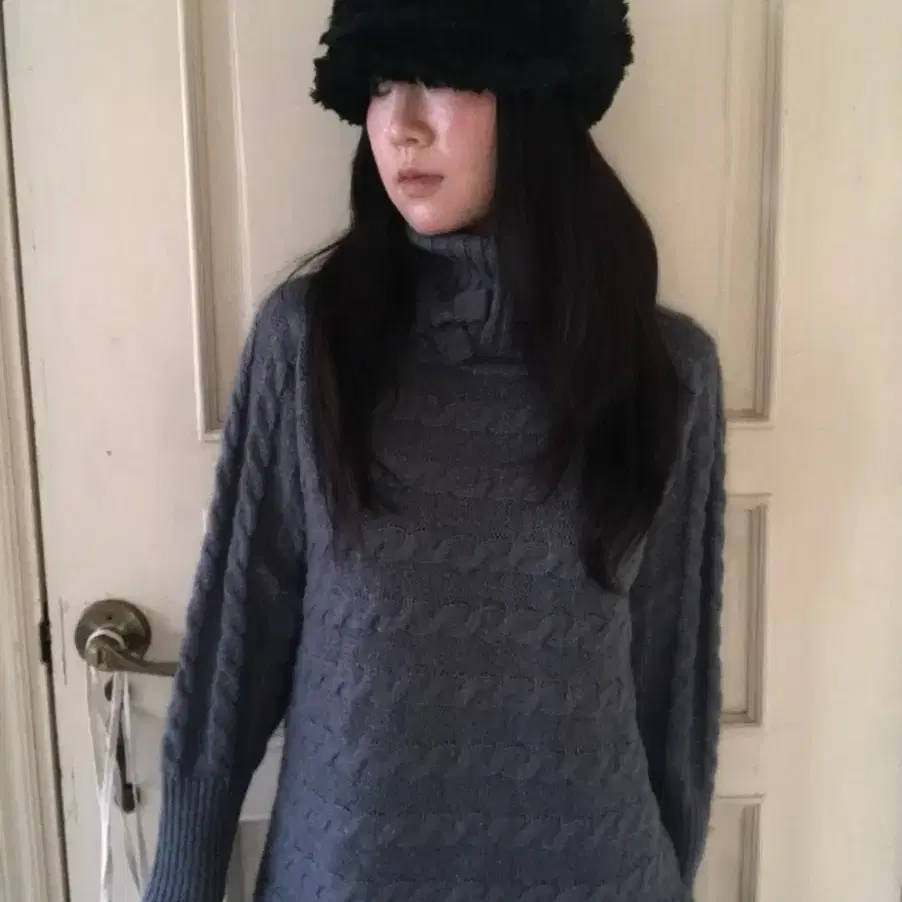 vintage black fur hunting cap