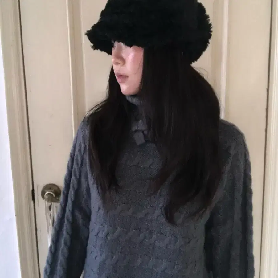 vintage black fur hunting cap