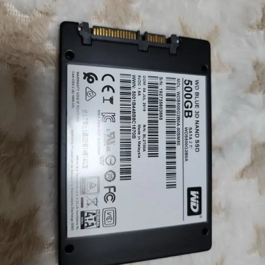 SSD 500GB WD제품 포멧완료 35000원