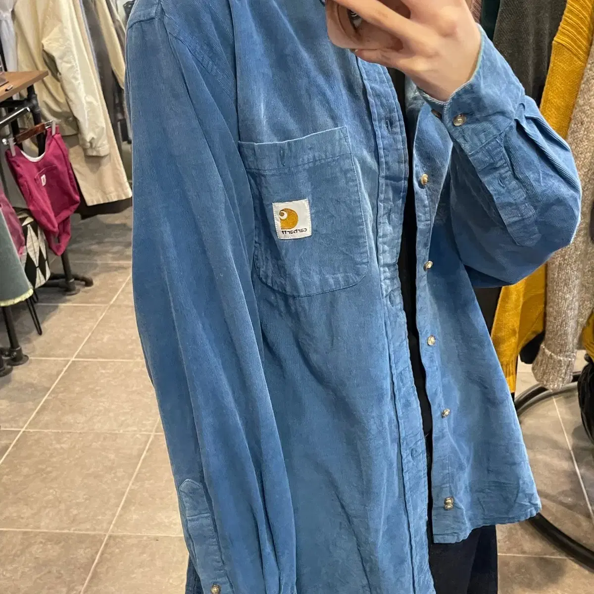 (NO.9) CARHARTT 칼하트 빈티지 코듀로이 셔츠 블루