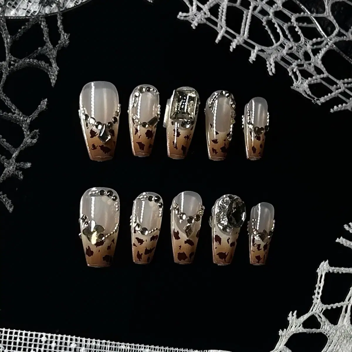 [Instant Nail Tips] Y2K Leopard Full-Piece Nail Tips (24pcs)