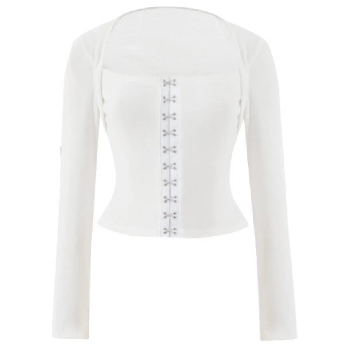 낫유어로즈 - 후크 스퀘어 탑 Hook square top (White)