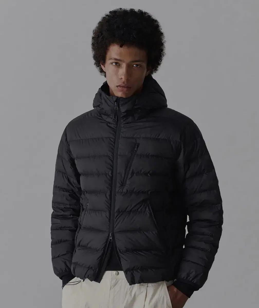 XL: Standard City Leisure Hooded Light Down Jacket_Black