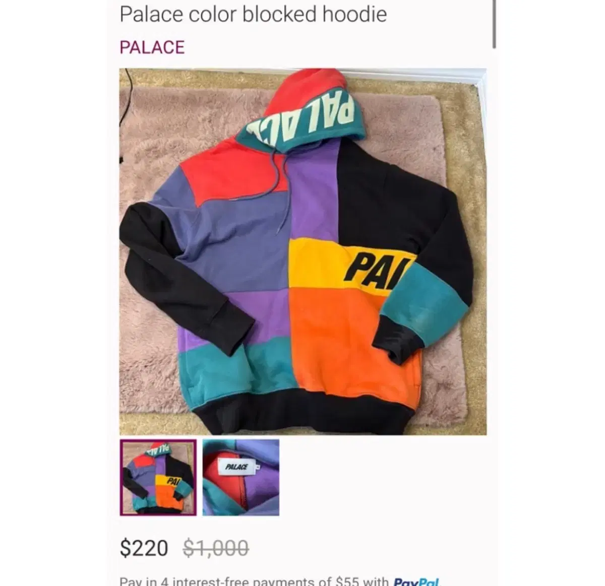 Palace Palace Color Block Hooded T-Shirt XL