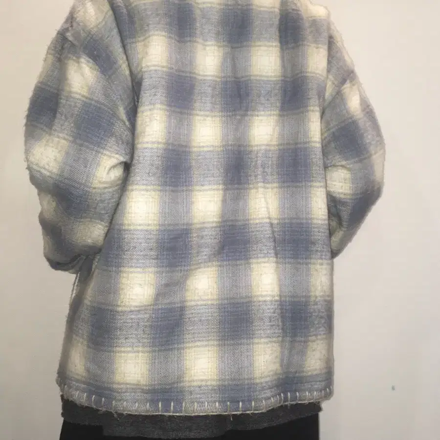 jpn vintage pale blue check duffle jacke