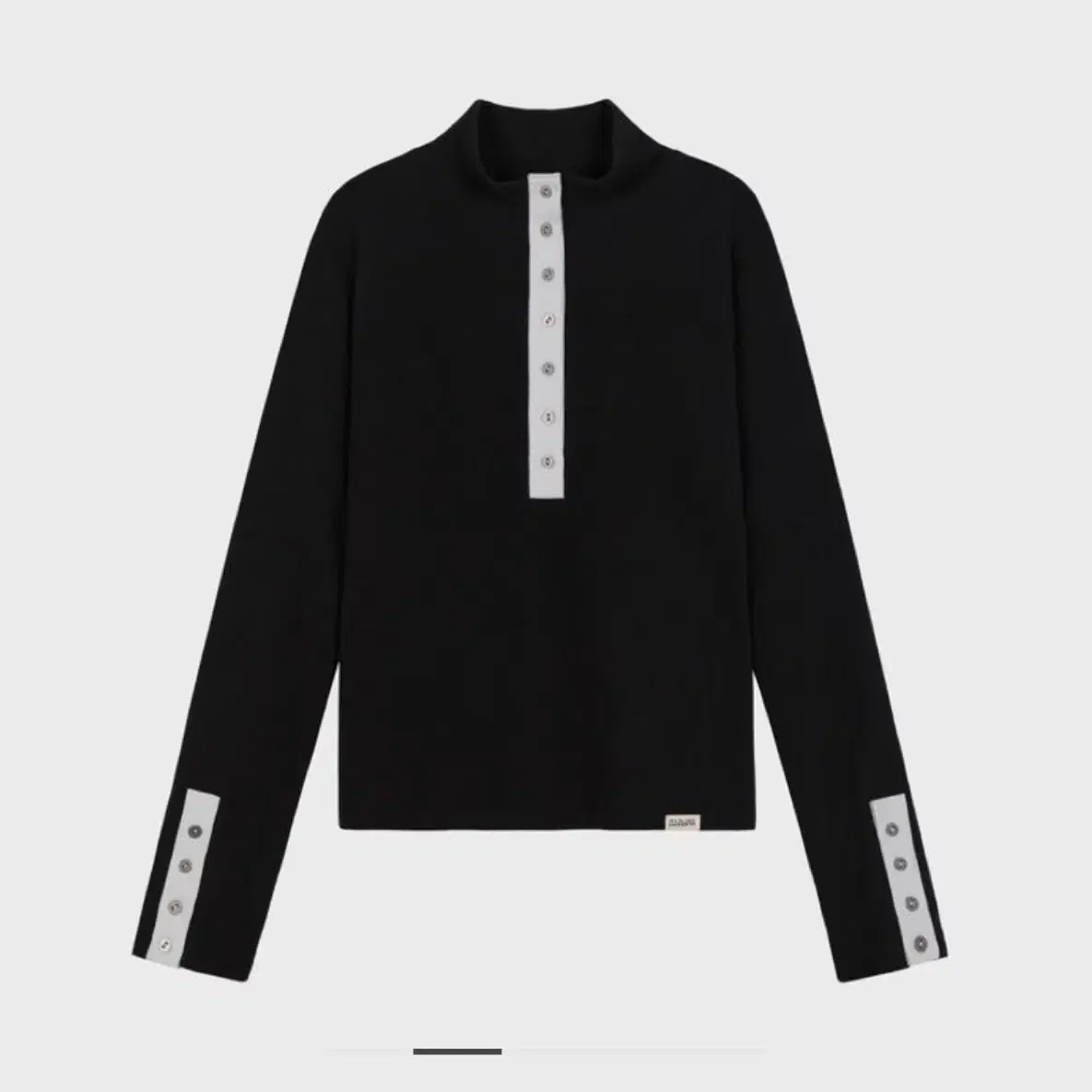 락케이크 Button Turtleneck Long Sleeve - Bla