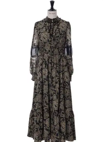 HERLIPTO 겨울 플로럴 롱 슬리브 드레스