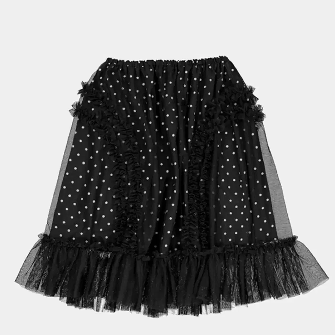 생긴스튜디오 banding ruffle dot sha skirt