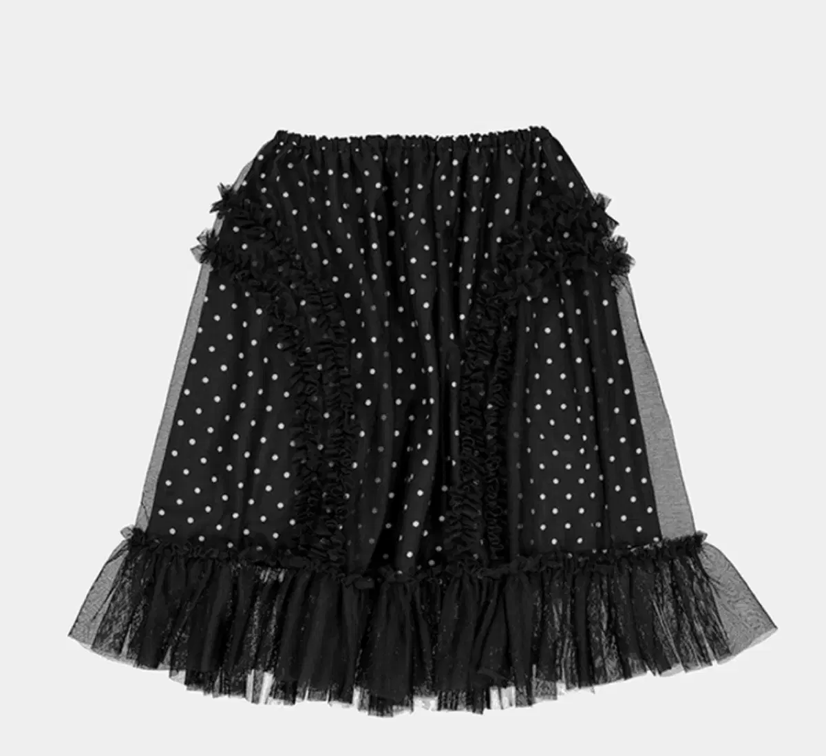 생긴스튜디오 banding ruffle dot sha skirt