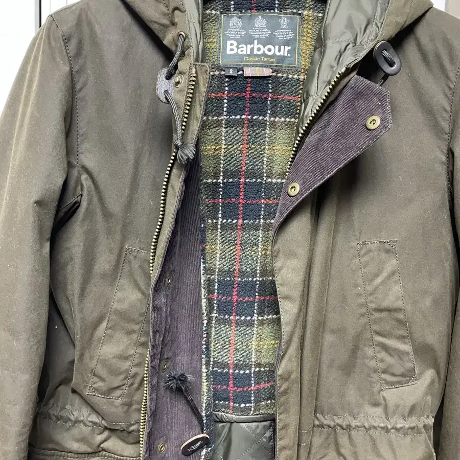 바버  BARBOUR 후드 후리스 왁스 자켓