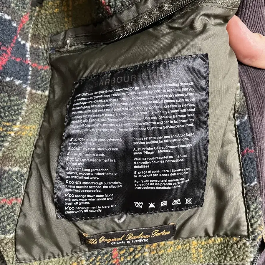 바버  BARBOUR 후드 후리스 왁스 자켓