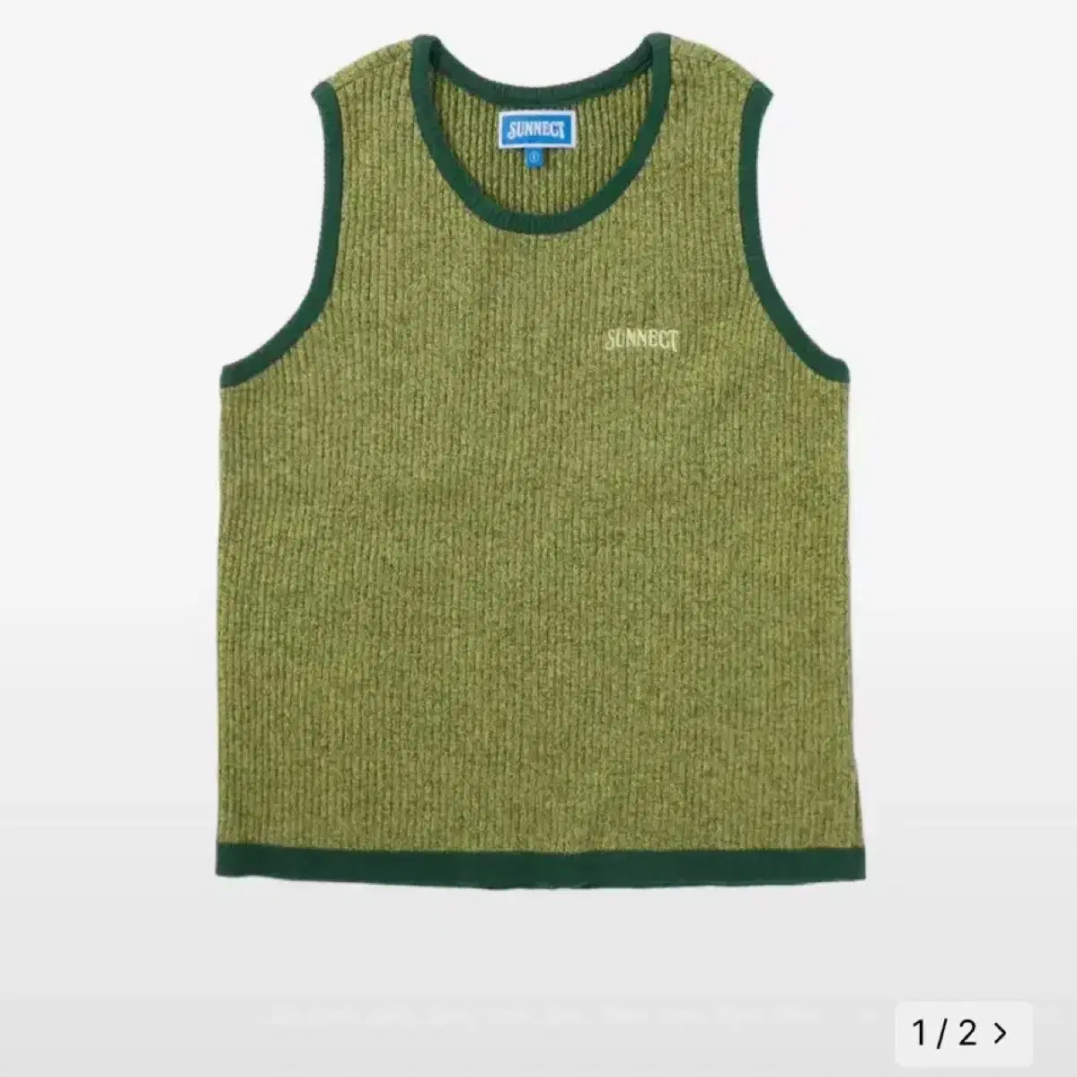 써넥트 Two Tone Knit Vest - Green