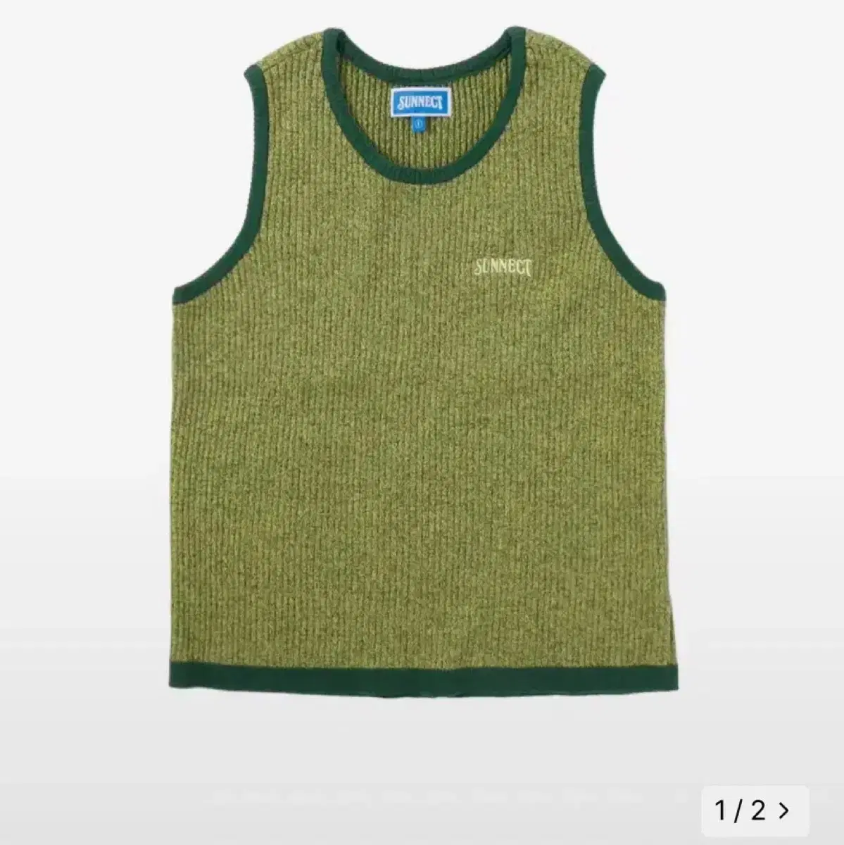 써넥트 Two Tone Knit Vest - Green